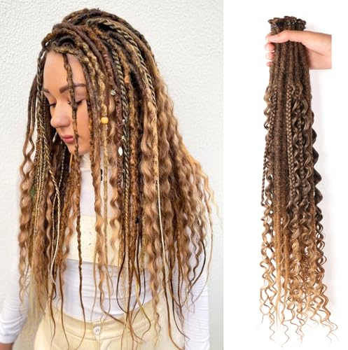 24 Inch Synthetic Dreadlock Extensions Hippie Single Ended Dreads 0.6 cm Width Loc Extensions Reggae Style Crochet Hair for Women (T1B/27, 3 Styles Mixed 24 Inch(30 Strands))