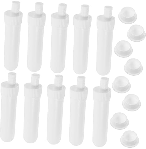 minkissy 40 STK Bunte Aromatherapie-Flasche Kunststoff für ätherische Öle Clipper-Wächter Leere Naseninhalatoren tragbarer inhaliergerät tragbar ätherisches Öl Nasenspray Weiß