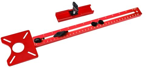 4 in 1 Router Milling Groove Bracket, Milling Router Guide Cabinet Hardware Jig Aluminum Router Table Insert Plate with Automatic Center Punch for Woodworking Benches (Metric & Inch)