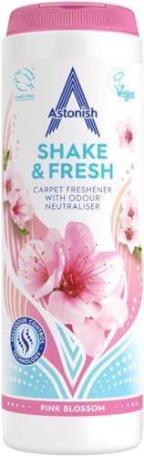 Fab Int Products Astonish Shake & Fresh Carpet Freshener, Eliminates Odours, Pink Blossom, 400g