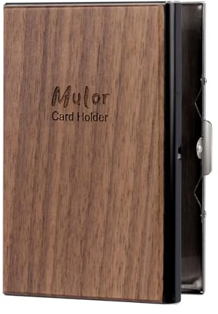 Mulor Porte Carte de Crédit en Acier Inoxydable Design Vintage, Porte Cartes Anti-RFID, 6 Fentes pour étui métallique pour Fartes de Crédit Portefeuille Unisexe Cadeaux