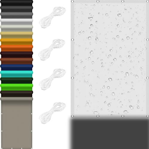 Sonnensegel 1 x 3 m 98% UV Schutz Garten Outdoor Sonnensegel mit Ösen Und Kordel,PES Polyester für Balkon Terrasse Garten Camping, Weiß