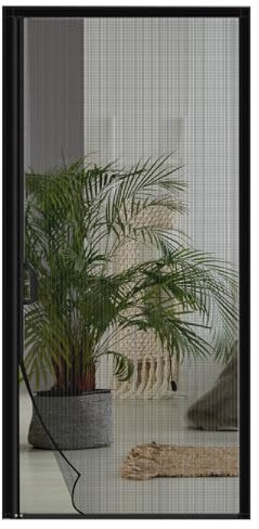 BESTORI Magnet Fliegengitter Tür Seitliche Öffnung 120 x 210 cm Insektenschutz Balkontür aus Fiberglas Ohne Bohren Fliegenvorhang für Terrassentür Kellertür Schwarz