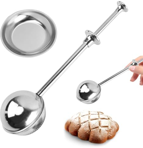 Zayookey Tamiz de harina de acero inoxidable para hacer harina, azucarero en polvo, cuchara de filtro de harina para hornear, colador de té, varita de polvo para tamizar harina de azúcar, especias (A)