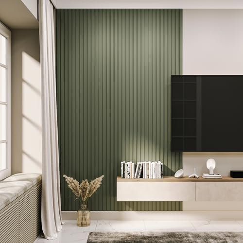 Birdeco Lot de 12 panneaux muraux à lattes pour décoration d'intérieur, panneaux en bois MDF, à peindre, bricolage - 10,2 x 109,2 cm