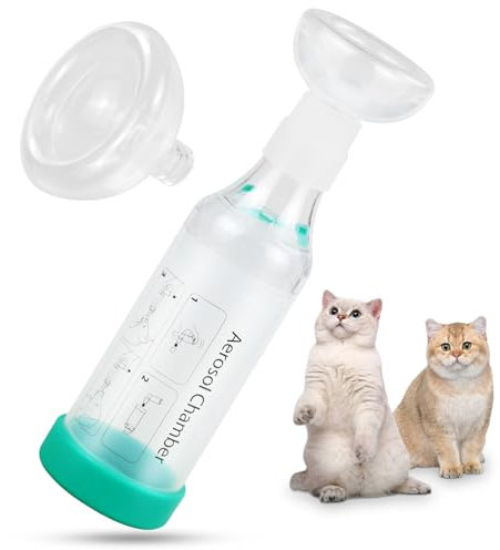 Katzen-Handinhalator-Abstandshalter mit 2 Katzenmasken hilft beim Atmen und bei der Verabreichung von Medikamenten