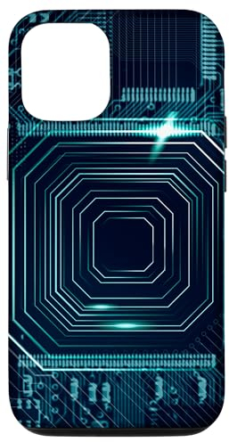 Carcasa para iPhone 12/12 Pro Placa base Microchip Circuito Negro TI Fondo de computadora