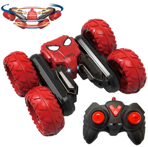 Ferngesteuertes Auto ab 3 4 5 6 7 8 Jahre,Spielzeug ab 3-8 Jahre Junge, 360° Flip Remote Control Car mit Lichtern,2,4 GHz All-Terrain RC Car,Weihnachten Geschenk Junge Mädchen 3 4 5 6 7 8 jahre