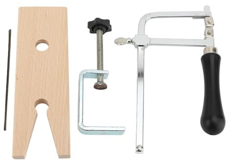 Nurnesy Juwelier-Säge-Set, Juwelier-Sägerahmen mit 12 Klingen, Juwelier-Sägeblätter, Verstellbarer Sägerahmen, U-Form, Juwelier-Mini-Sägerahmen-Set für Kunstrahmen-Herstellungswerkzeuge,