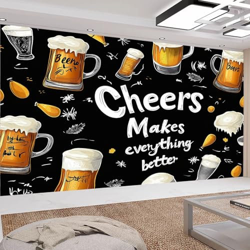 Générique Papier Peint Intissé Bar personnalisé 450 x 315 cm Déco Murale Maison Chambre Salon, Photo Murale Décorative Chope de bière - Pour Jeunesse Enfants Salle de jeux