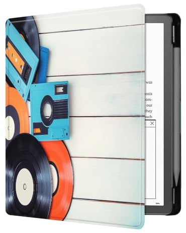 Case For Kindle Scribe 10.2 Inch 2022 Released - Pu Cover With Auto Sleep Wake Feature, With Pen Holder, Case Only For Kindle Scribe - Vintage Audio Tape