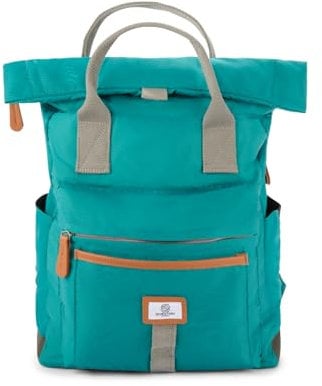SEVENTEEN LONDON Moderner Fahrradrucksack Holland Park, klappbar, Roll-Top, klassisch, schlank, minimalistisch, passend für Laptops bis zu 15 Zoll, smaragdgrün, L