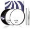KinzraMira Magnifying Mirror, 40X Magnifying Mirror with Suction Cup, Compact with 40X & 20X Magnification, Travel Makeup with Precision Tweezers 2pcs, Tweezers for Women Facial Hair 9cm