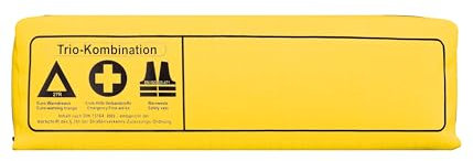 Thomatex® KFZ Kombitasche (3in1) 2025/2026 [DIN 13164-2022] – Lange Haltbarkeit – Erste-Hilfe-Set mit Warndreieck & Warnweste – Gelb