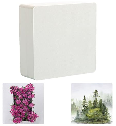 Aquarellpapier, quadratisch, 300 g Baumwoll-Aquarellpapier, geeignet für Künstler, Erwachsene, Studenten, Malerei, Acryl, Buntstift und Tinte (quadratisch, 11,9 cm), 50 Blatt