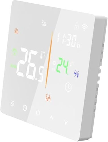 Smart Thermostat, Glass Touch Panel, Intelligent heating control, for Combi Boilers and Underfloor Water Heating, Compatible with Apple Home, Alexa, Google Home (3A)