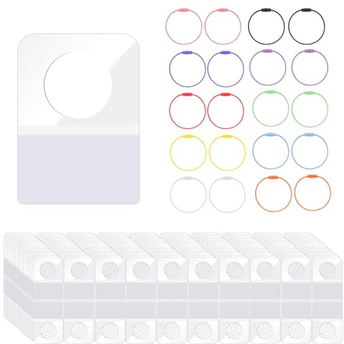 FAURAPMNG Card Holder for Yoto Cards 320 PCS Card Tabs Self Adhesive Labels and 20 Stainless Rings Colorful Key Ring Loop Case Storage Organizer Card Accessories for Yoto Player