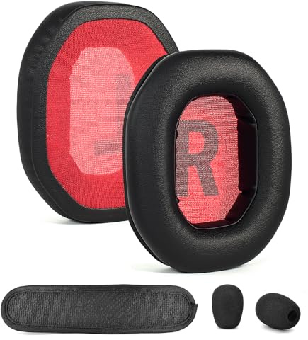 defean Ersatz-Ohrpolster und Kopfbandabdeckung, kompatibel mit Teufel Cage Gaming-HD-Headset, Proteinleder mit hochdichtem Schaumstoff