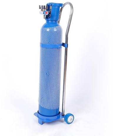 Support pour Bouteilles d ' Oxygène , Chariot Porte - Bouteilles d ' Oxygène avec Roues , Support Fixe Mobile pour de Gaz , Chariot Roulant pour le Transport de ' , pour de Gaz de 10 / 15 / 20 l ( h 8