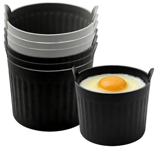 Air Fryer Egg Poacher 6Pcs Silicone Egg Poacher Cups Food Grade Poached Egg Moulds Ramekins Baking Cups for Souffle Dishes Muffin Cupcakes Custard Pudding