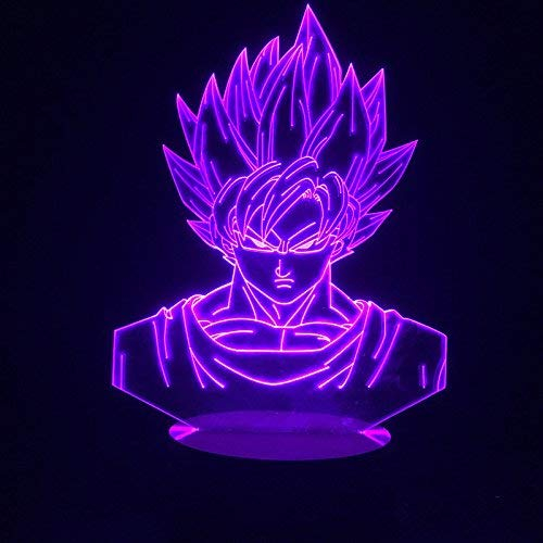 Xdorra Japan Helden Nachtlampe, USB-LEDs, Touch-Steuerung für Zuhause, Tischlampe, 3D-Kunst-Lampe, 7 Farben LED wechselndes Dekor, Nachtlicht, Geschenke