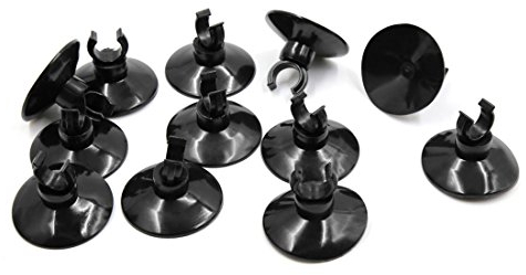 sourcing map 12pcs Schwarz Soft Silikon Saugnapf Clip Schlauchhalter Aquarium Zubehör de