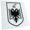 Kiwistar - Autoaufkleber - Albanien Wappen - schwarz - 15,2x10cm - Heckscheibe Auto Aufkleber wetterfest für Kfz LKW Mofa Truck - Sticker außen selbstklebend Tuning Zubehör für Fenster Fahrzeug