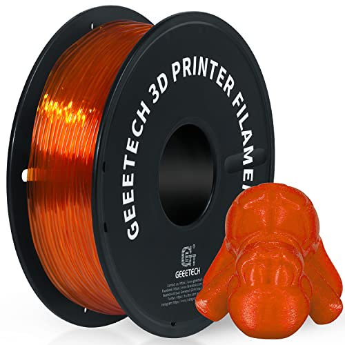 GEEETECH TPU filament 1.75mm Transparent Orange, Flexible 3D Drucker Filament 500g 1 Spool