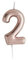 CLUB GREEN Rose Gold Number 2 Candle, 1.5 x 16.5 x 8 cm