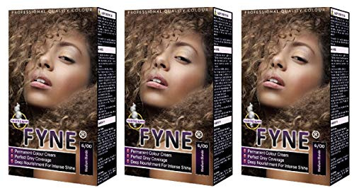FYNE Medium Blonde Permanent Hair Dye for Women – Pack of 3 - Home Hair Color Cream with Built-in Conditioner - Gentle, Long-Lasting, Suitable for All Hair Types -Achieve Salon-Quality Results at Home