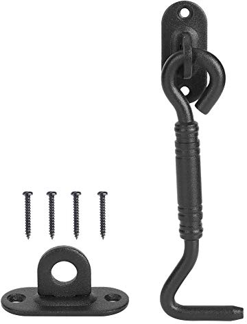 Serrure à loquet de porte coulissante pour grange, loquets de porte coulissante et double Portes Portes de garage et de remise Loquet à crochet et boucle en fer forgé robuste