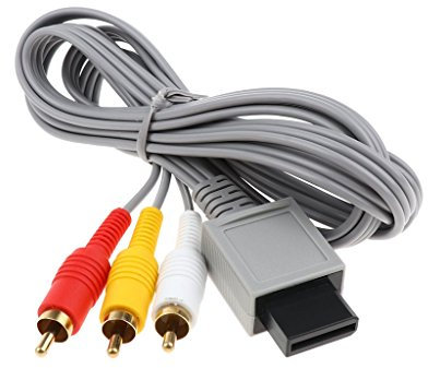 1,5 m Grigio Composito AV HD Qualità TV Cavo Video Cavo Scart 3 RCA Cavo Cavo Per Nintendo Wii U Wii Console