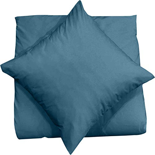 Mixibaby Kissenbezug 40X40 2er Set Dekokissen Kissenhülle Kissen Bezug 100% Baumwolle, Farbe:Petrol