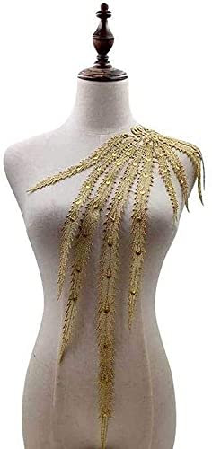 Aeromdale Bestickter Spitzenapplikation zum Aufnähen, für DIY-Deko, Miedergürtel, Hochzeit, Brautkleid, Abschlussball – #J
