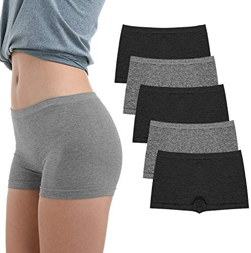 Ruxia Womens Boxer Shorts Seamless Boyshort Panties for Under Dresses Ladies Underwear Shorts 5 Pack