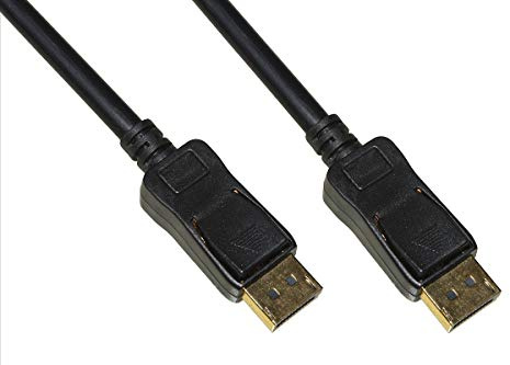 Link LKCDP1405 - Cavo DisplayPort 1.4 Ultra HD 8K (0,5 m, Nero) – Maschio/Maschio con Blocco a Scatto – Schermatura Contro EMI e RFI – Plug & Play bidirezionale, Rame, 32,4 Gbps
