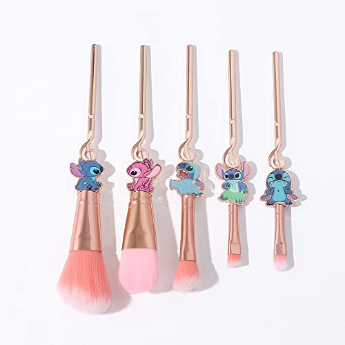5-teiliges Make-up-Pinsel-Set, einfaches Rouge, Lidschatten, Kosmetikpinsel-Set für tägliches Make-up (Roségold)