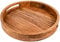 Samhita Round Serving Acacia Wooden Tray with Handles for Serving Beverages Tea Plate Dessert Dinner Breakfast Plate (30.48cm x 30.48cm x 4.06cm)