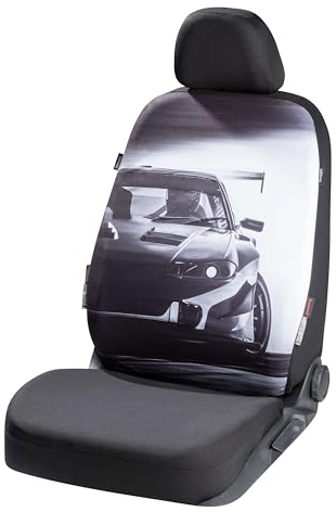 Walser Autositzbezug Race, 1 Vordersitzbezug, Universal PKW-Einzelsitzbezug, Auto-Schonbezug Race-Design, Motiv Sitzbezug, Design Autositzschoner