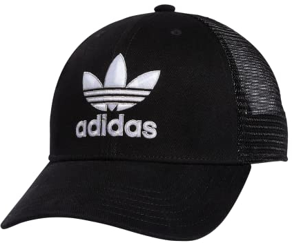 adidas Originals Herren Icon Trucker Structured Precurve Snapback Cap, Schwarz/Weiß/Grau, Einheitsgröße