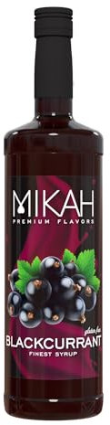 Mikah - Premium Flavors - Blackcurrant (Ribes Nero) | Sciroppo Per Drink e Dessert | Uso Professionale | 1 Litro (1000ml)