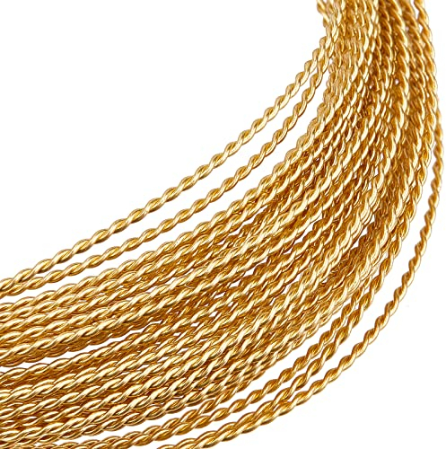 BENECREAT Alambre de latón resistente al deslustre, calibre 20, 0,8 mm, 7 m, para la fabricación de collares, pulseras y otros proyectos hechos a mano