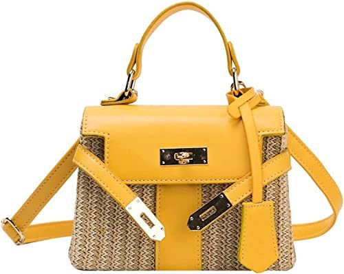 Beach bag straw bags Hand-woven Straw Bag, Straw Bag, Fashion Summer Straw Bags Ladies Handbags Designer Hand Woven Wicker Bags Handbags Beach Bags Summer PU Flap Crossbody Bags Bags