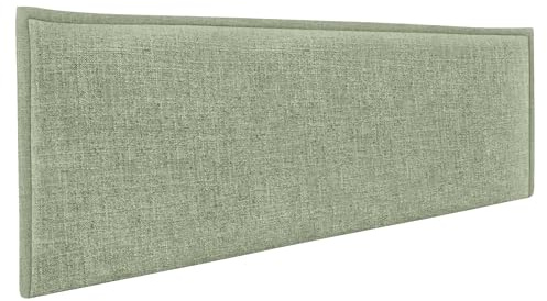 DHOME Plain Natural Leinen Kopfteil mit Einfassung gepolstertes Kopfteil Bett Modernes Schlafzimmer TOP Trending (Grün, 150cm (Betten 150/160))