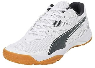PUMA Unisex Solarflash Ii Indoor Court Shoe, White Shadow Gray Gum, 40 EU