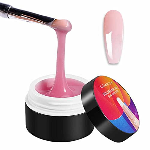 GZMAYUEN Nude Nagel Aufbaugel 15ml UV Builder Nagelverlängerung Gel Rosa Gel Extension Nail Builder Gel für Nägel