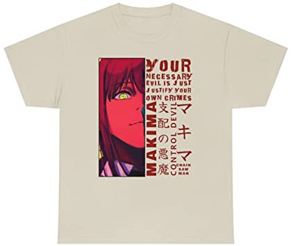 MEDM Kettensäge Mann Makima Augen T-Shirt Süße Anime Kawaii Frauen Männer T-Shirts Japanische Manga Denji AKI Power Chainsaw Mann Makima T-Shirt