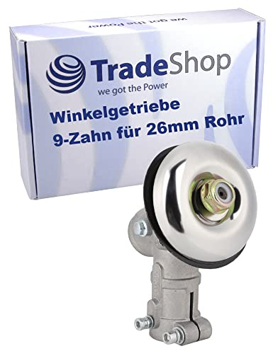 Trade-Shop 9-Zahn 26mm Getriebekopf/Winkelgetriebe kompatibel mit Hecht 142BTS 145 152BTS, Lawnboss CG260 CG330 CG430 CG520, GartenXL 2in1 5in1