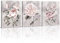 KAIRNE 3er Grey Pink Wall Art,Rose Flowers Canvas Prints,Ready to Hang Pink Artwork Floral Painting(11.8”X15.6,Framed),Modern Romantic Poster for Women Girl Bedroom Bathroom Living Room Decor