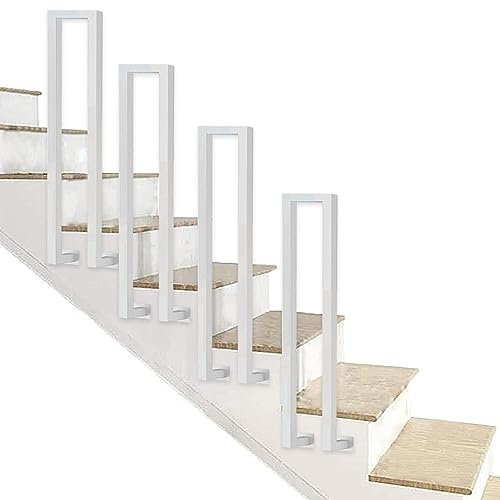 Ringhiera per Scale Moderna Bianca, Corrimano in Ferro Battuto per Corrimano per Montaggio Laterale Interno ed Esterno Esterno, Ringhiera per Balaustra per Corridoio Loft Villa ( Size : 35cm(1.1ft) )